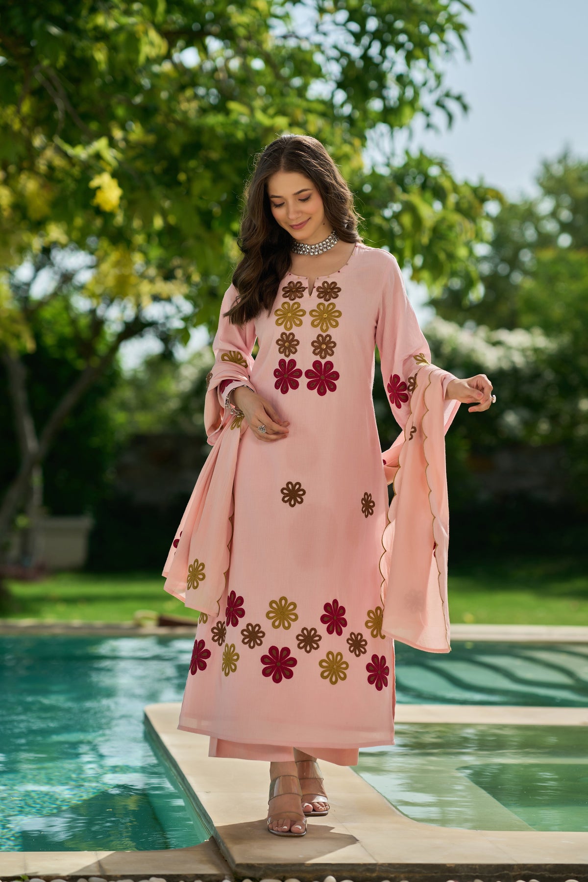 Chhabili Pink Chanderi Silk Embroidered Suit Set with Dupatta
