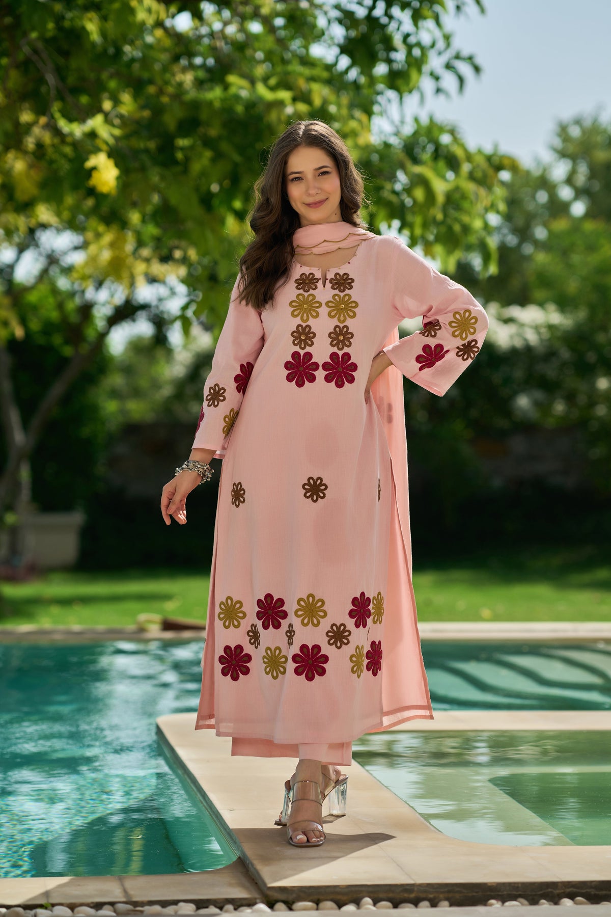 Chhabili Pink Chanderi Silk Embroidered Suit Set with Dupatta