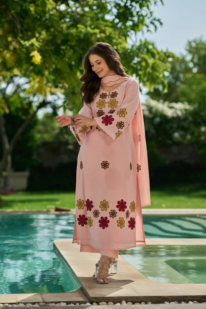 Chhabili Pink Chanderi Silk Embroidered Suit Set with Dupatta