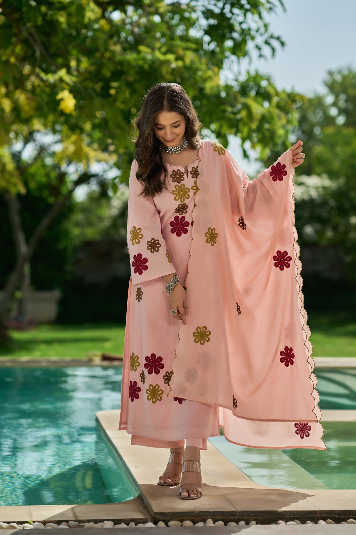 Chhabili Pink Chanderi Silk Embroidered Suit Set with Dupatta