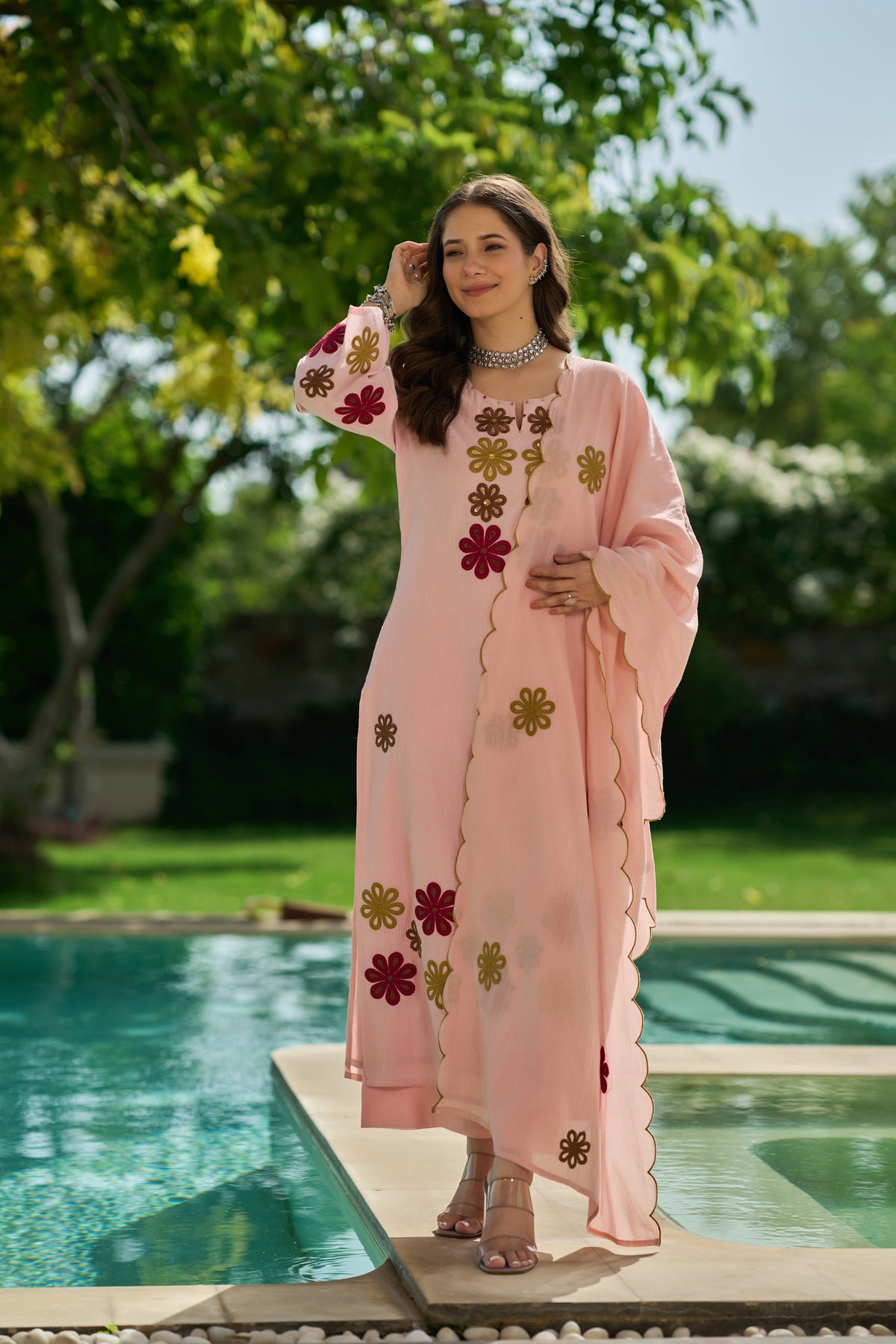 Chhabili Pink Chanderi Silk Embroidered Suit Set with Dupatta