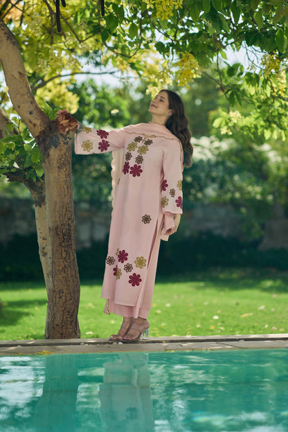 Chhabili Pink Chanderi Silk Embroidered Suit Set with Dupatta