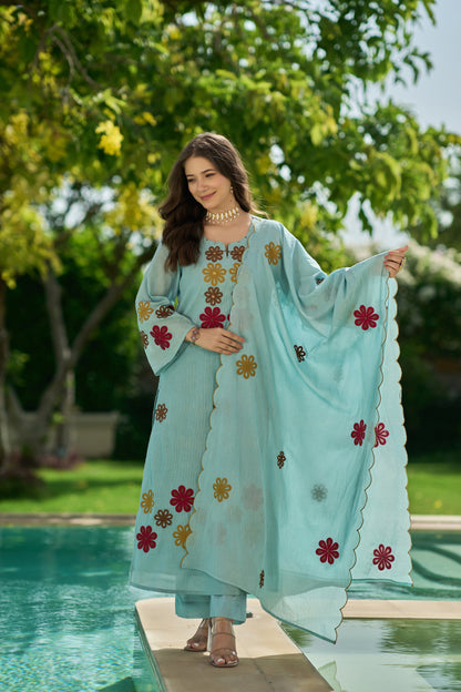 Chhabili Pink Chanderi Silk Embroidered Suit Set with Dupatta