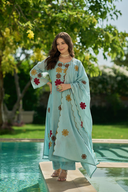 Chhabili Pink Chanderi Silk Embroidered Suit Set with Dupatta