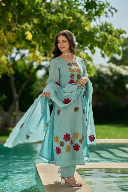 Chhabili Pink Chanderi Silk Embroidered Suit Set with Dupatta