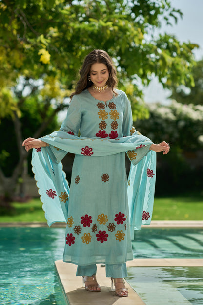 Chhabili Pink Chanderi Silk Embroidered Suit Set with Dupatta