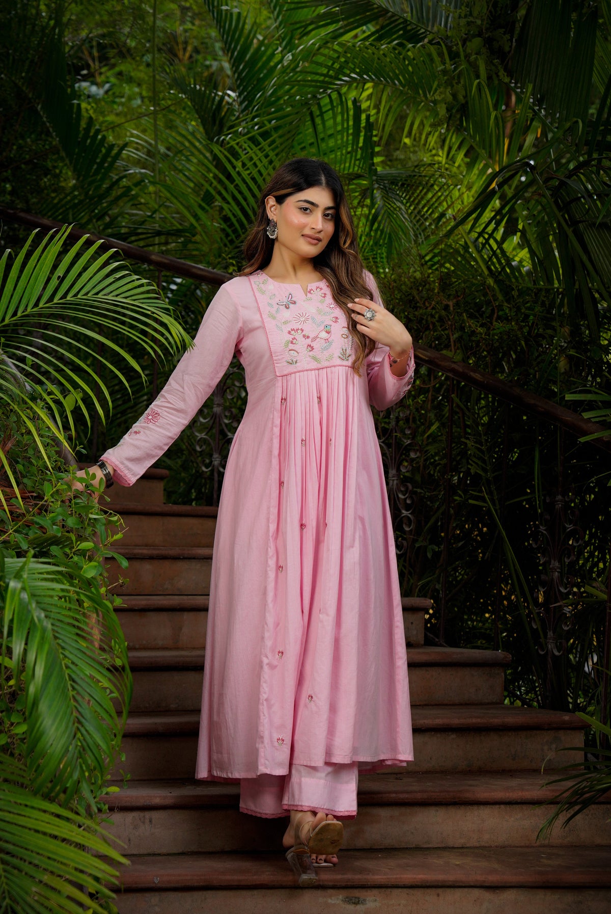 KIMORA Lemon Yellow Chanderi Silk Embroidered Kurta Pant Set with Dupatta
