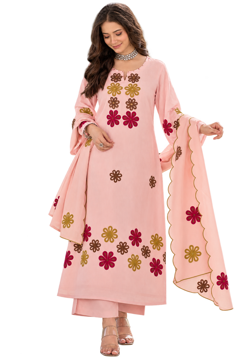 Chhabili Pink Chanderi Silk Embroidered Suit Set with Dupatta
