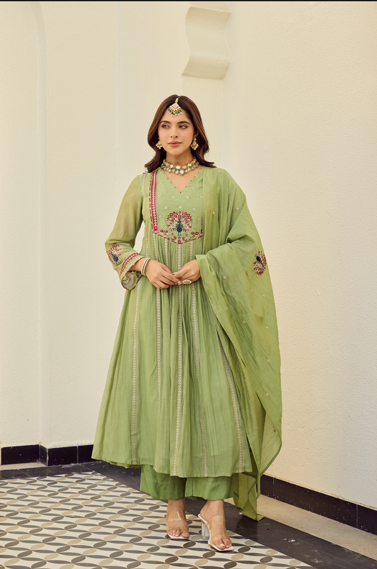 Cherry Women's Embroidered Ethnic Set