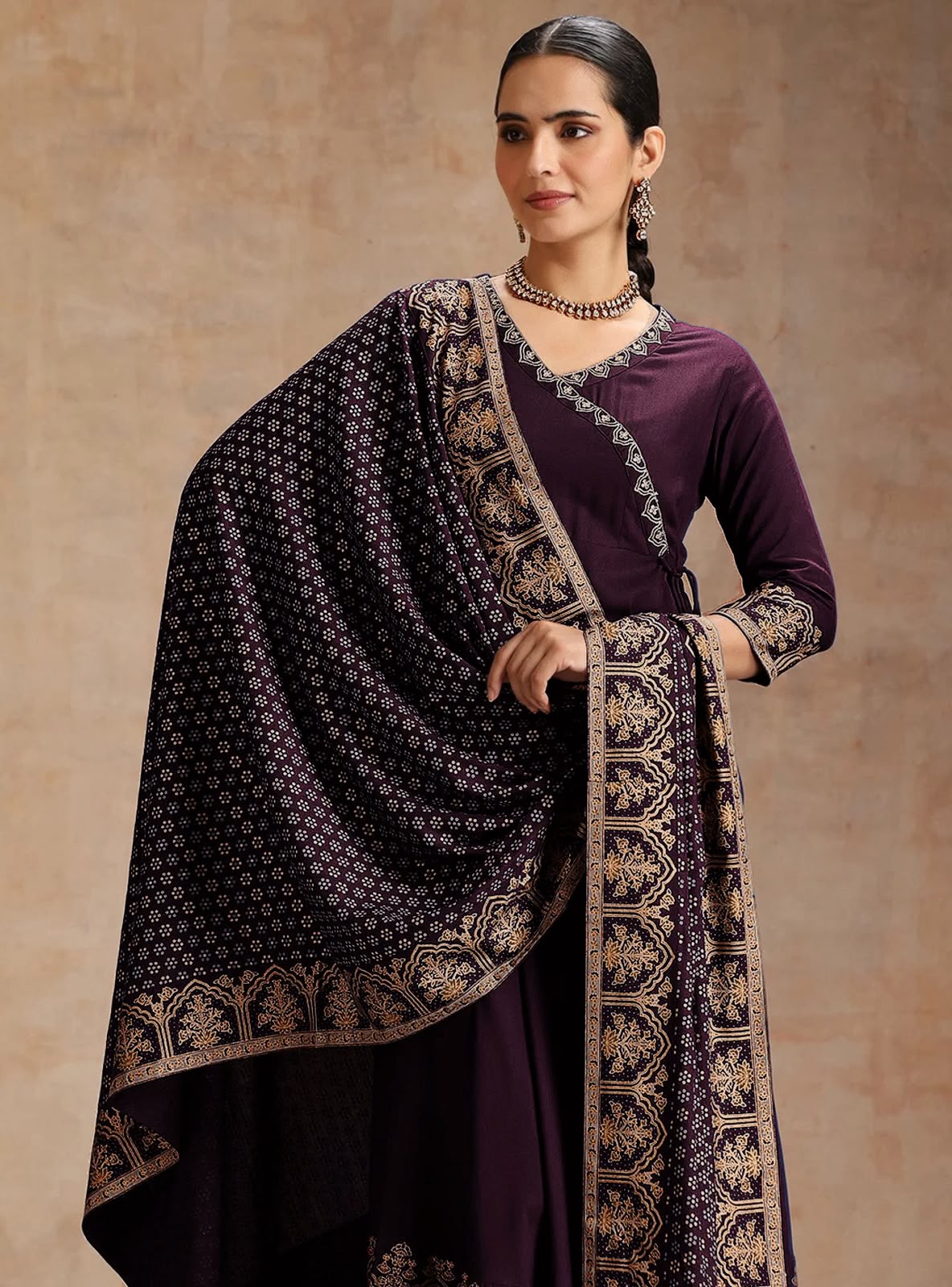 Elegant Foil Print Rayon Anarkali Kurta Pant Set with Designer Dupatta