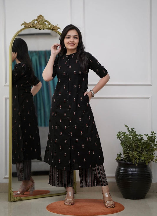 Women’s Heavy Rayon Foil Work Kurta Pant Dupatta Set – MC-1042
